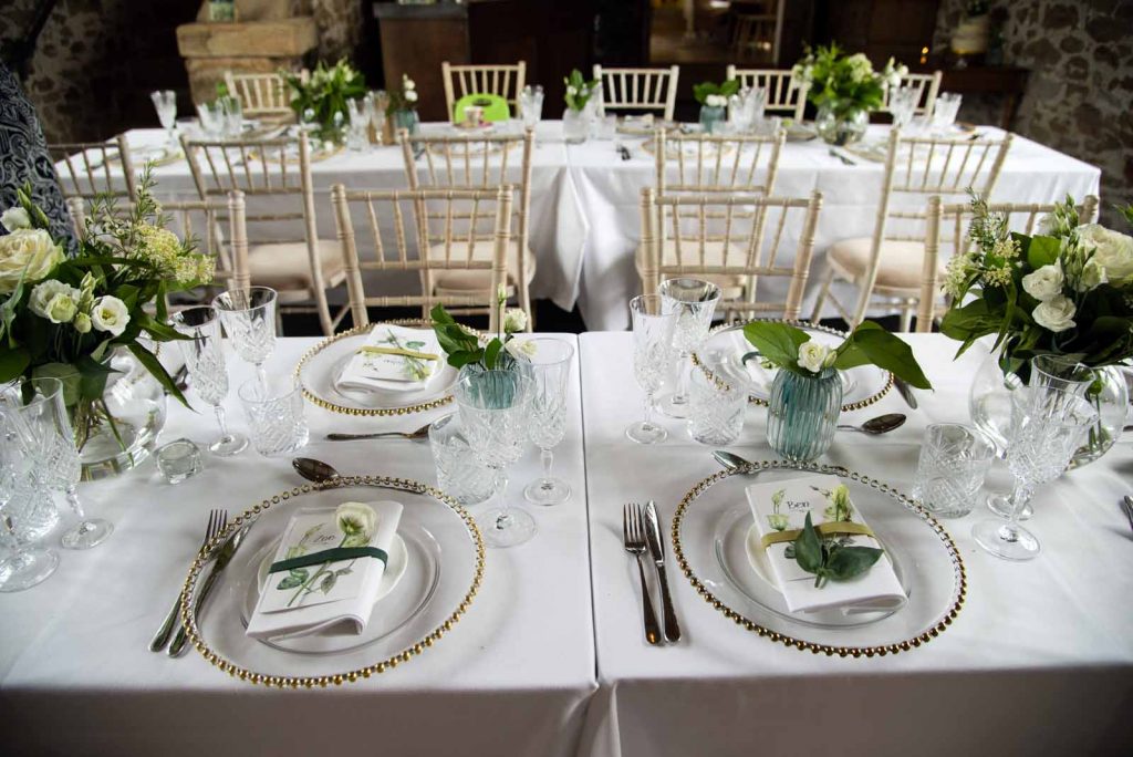 Wedding-catering north wales , table settings
